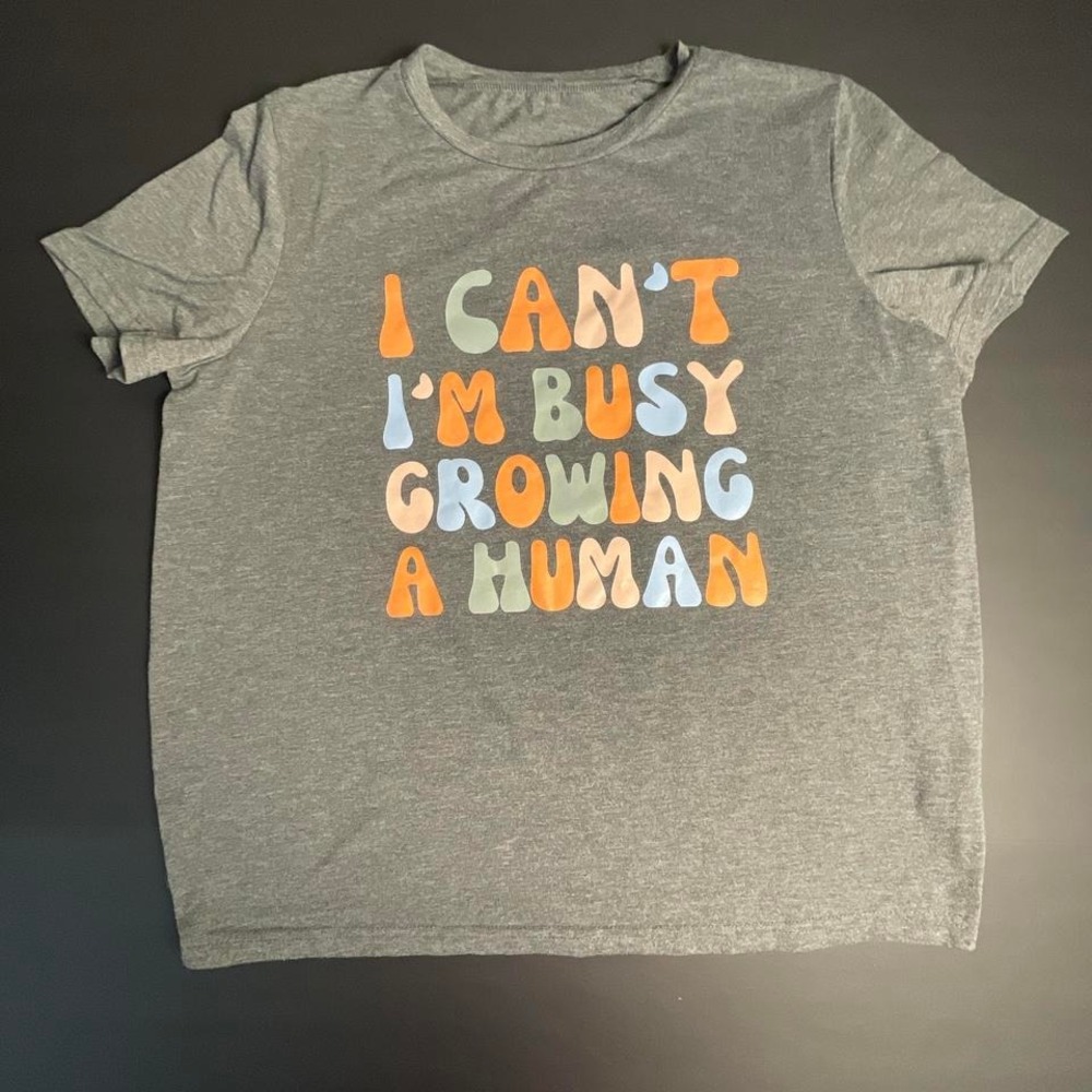 Maternity t-shirt‎ Large Grey and multi-colored graphic tee